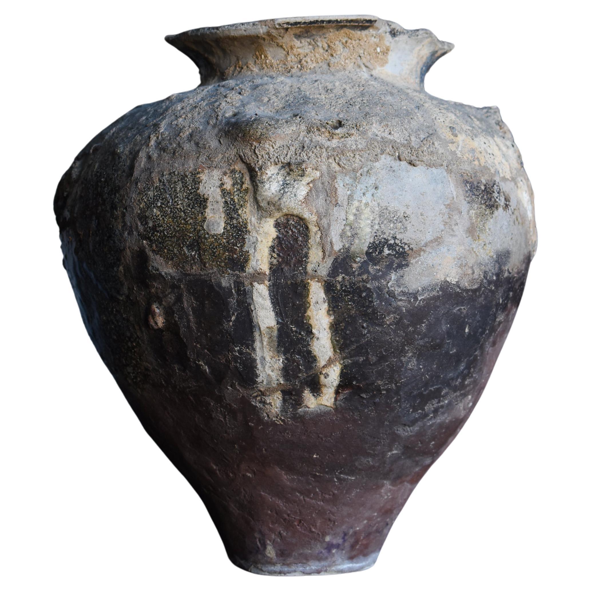 Japanese Antique Pottery Vase / Flower Vase Vessel Jar Wabisabi