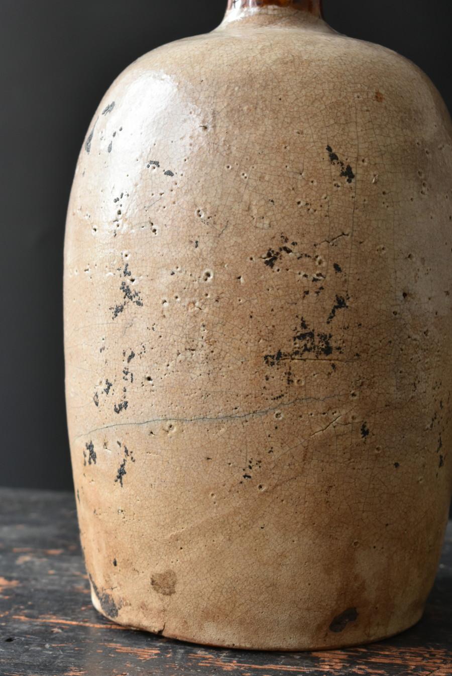 Japanese Antique Pottery Vase/Wabisabi Pottery/1800s 5