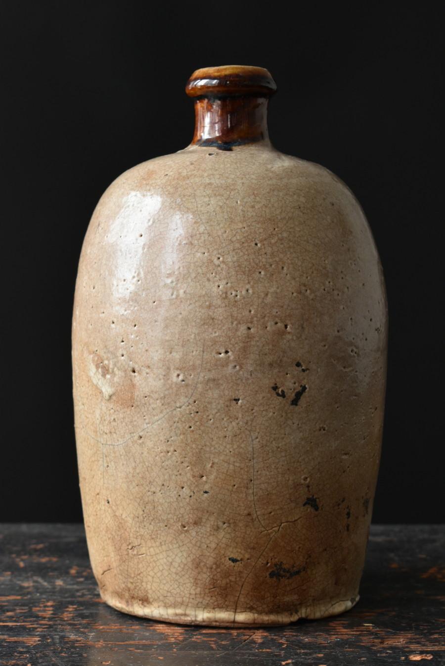 Japanese Antique Pottery Vase/Wabisabi Pottery/1800s In Good Condition In Sammu-shi, Chiba