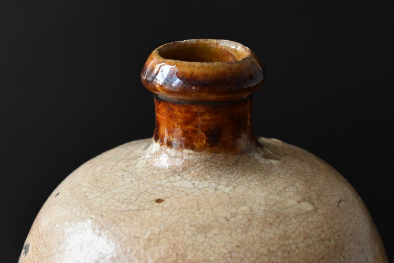 Japanese Antique Pottery Vase/Wabisabi Pottery/1800s 1
