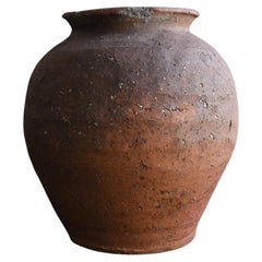 Japanese Retro pottery Wabisabi vase/15th century/Bizen ware/Muromachi period