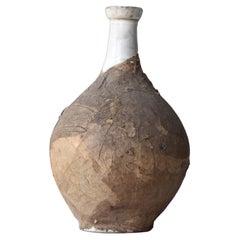 Japanese Antique Pottey Bottle 1860s-1900s/Flower Vase Wabisabi Jar Mingei