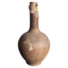 Japanese Antique Pottery Bottle 1860s-1900s/Flower Vase Wabisabi Jar Mingei