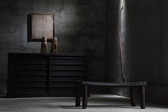 Japanese Antique Primitive Bench 1860s-1900s / Black Chairs Wabi Sabi Mingei