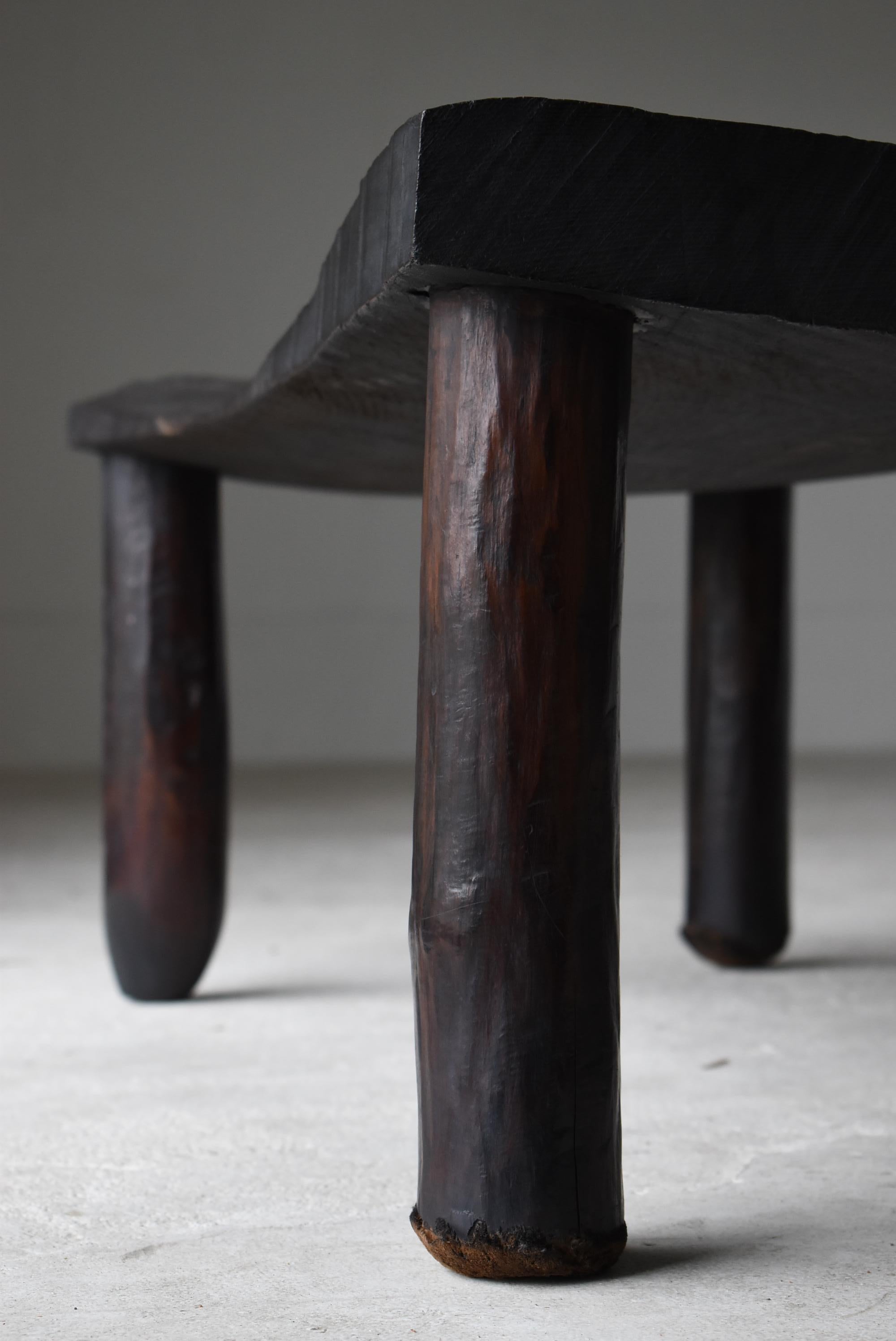 20th Century Japanese Antique Primitive Bench 1860s-1900s / Black Chairs Wabi Sabi Mingei