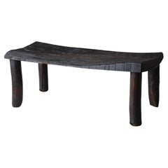 Japanese Antique Primitive Bench 1860s-1900s / Black Chairs Wabi Sabi Mingei