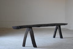 Banc primitif japonais ancien 1860s-1900s / Chaises longues Mingei Wabisabi