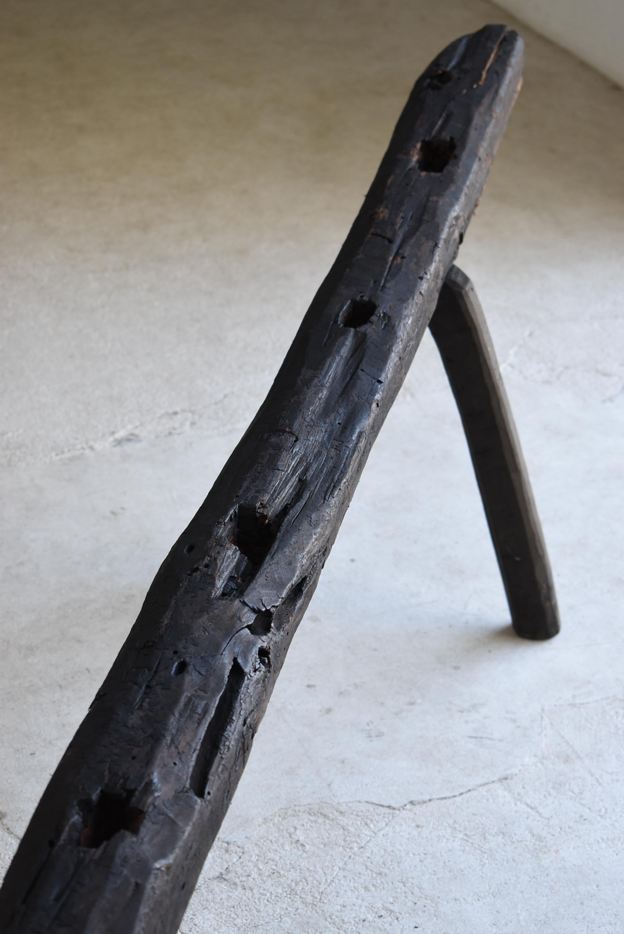 Cedar Japanese Antique Primitive Bench 1860s-1900s / Long Chairs Mingei Wabisabi