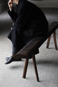 Japanese Antique Primitive Bench 1900s-1940s / Side Chair Wabi Sabi