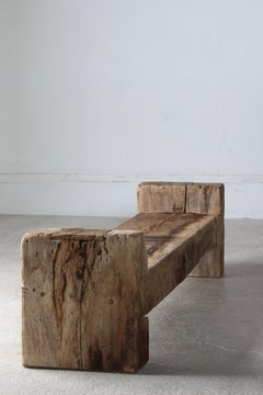 Japanese Antique Primitive Bench / Chair / 20th Century / Wabi-sabi