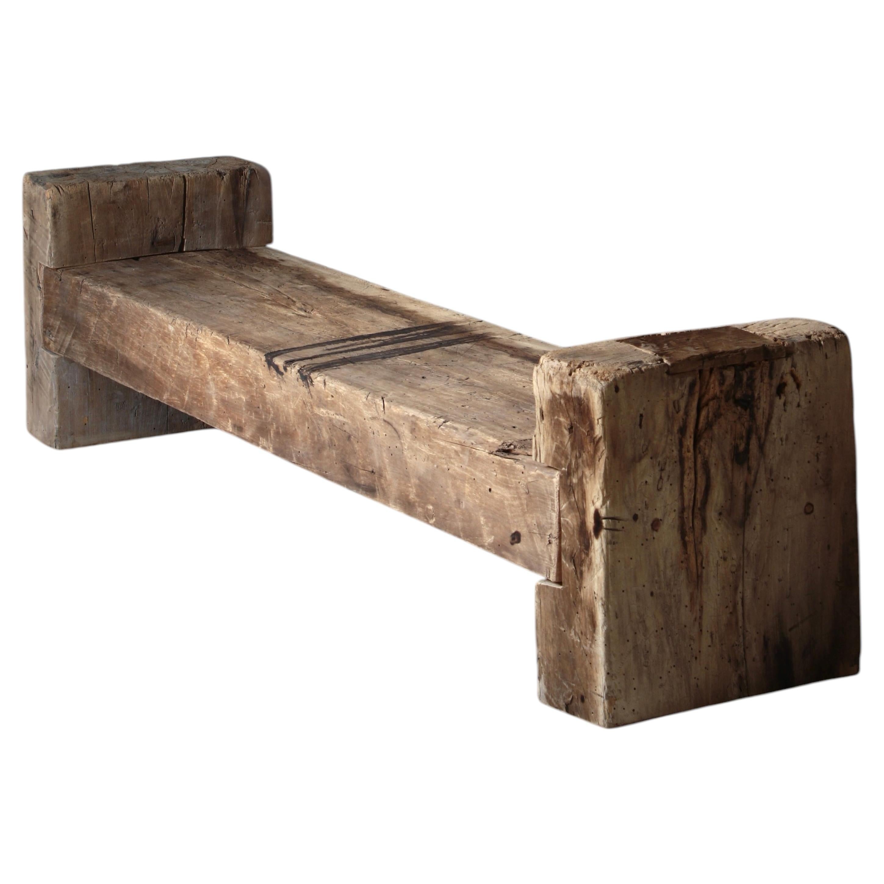 Japanese Antique Primitive Bench / Chair / 20th Century / Wabi-sabi