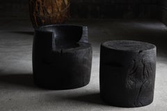 Japanese Antique Primitive Black Chair 1860s-1900s / Seating Mingei Wabi Sabi