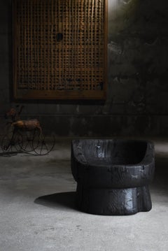 Japanese Antique Primitive Black Chair 1860s-1900s / Seating Mingei Wabi Sabi