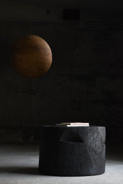 Mesa de centro negra primitiva japonesa 1860-1900 / Mingei Wabi Sabi