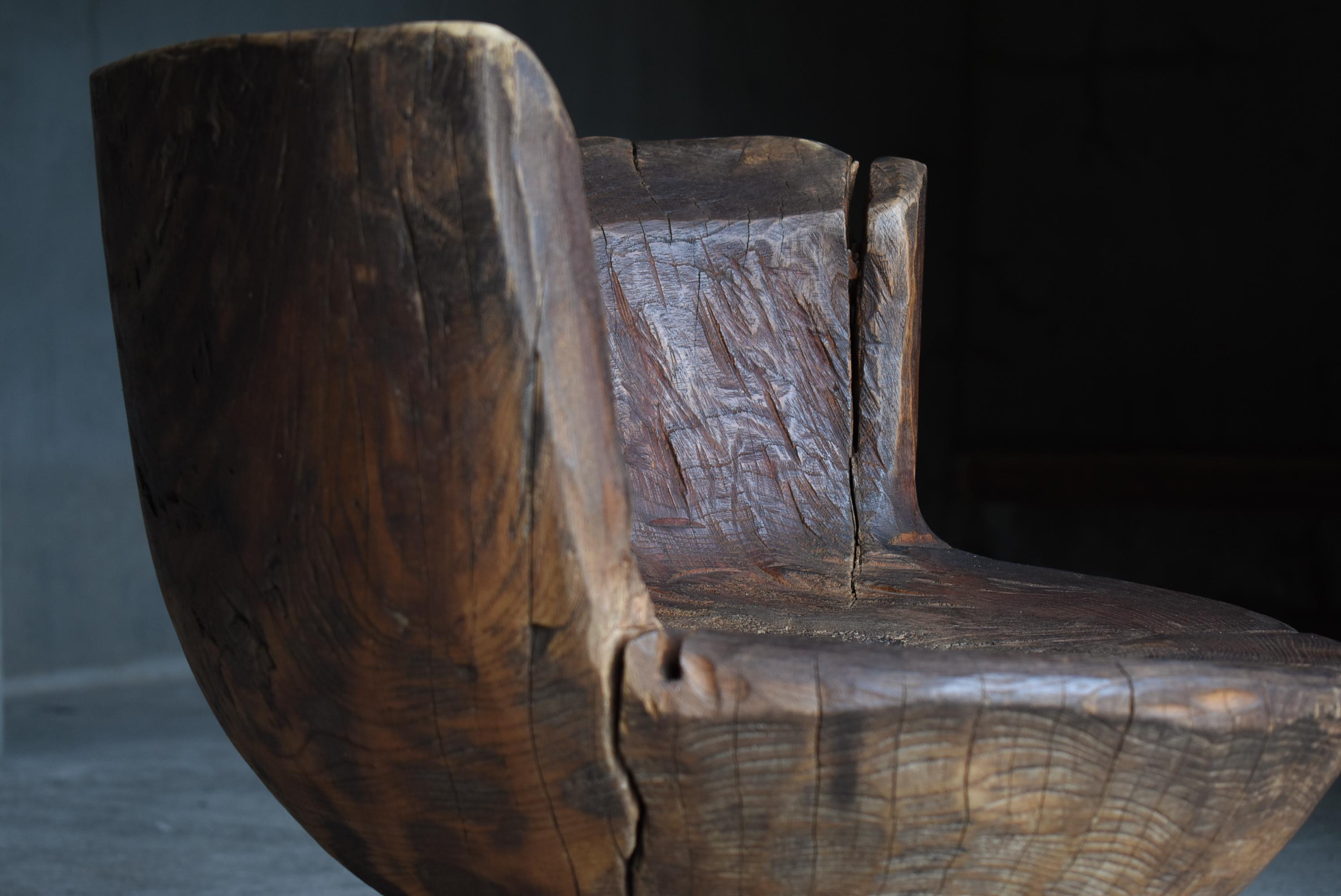 Chaise primitive japonaise ancienne 1860s-1920s / Chaise d'appoint Wabi Sabi en vente 7