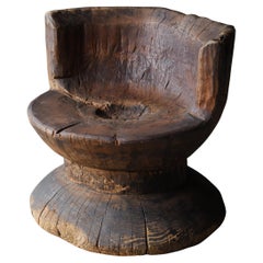 Silla Primitiva Japonesa Antigua 1860s-1920s / Silla Lateral Wabi Sabi