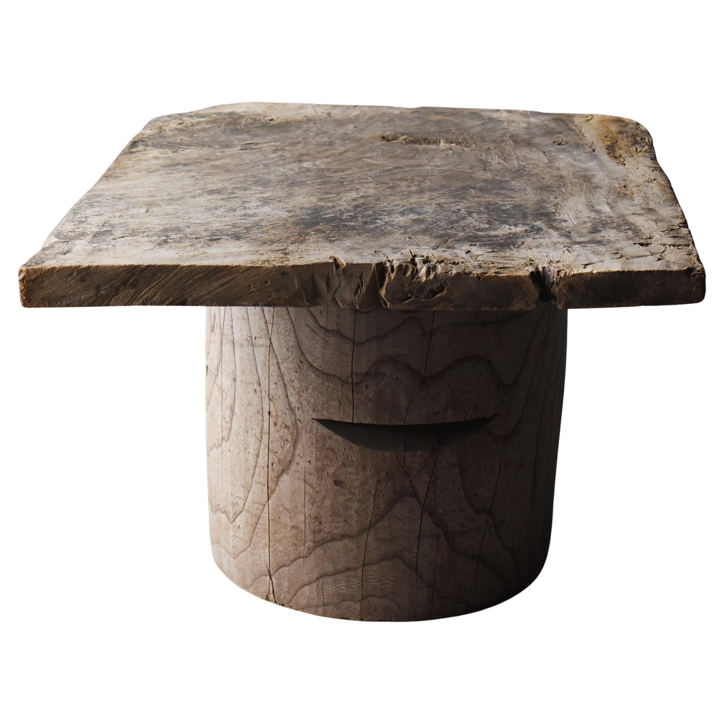 Japanese Antique Primitive Coffee Table 1860s-1900s / Side Table Wabi Sabi For Sale