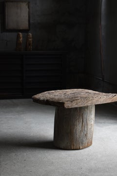Japanese Antique Primitive Coffee Table 1860s-1900s / Wabi Sabi Mingei