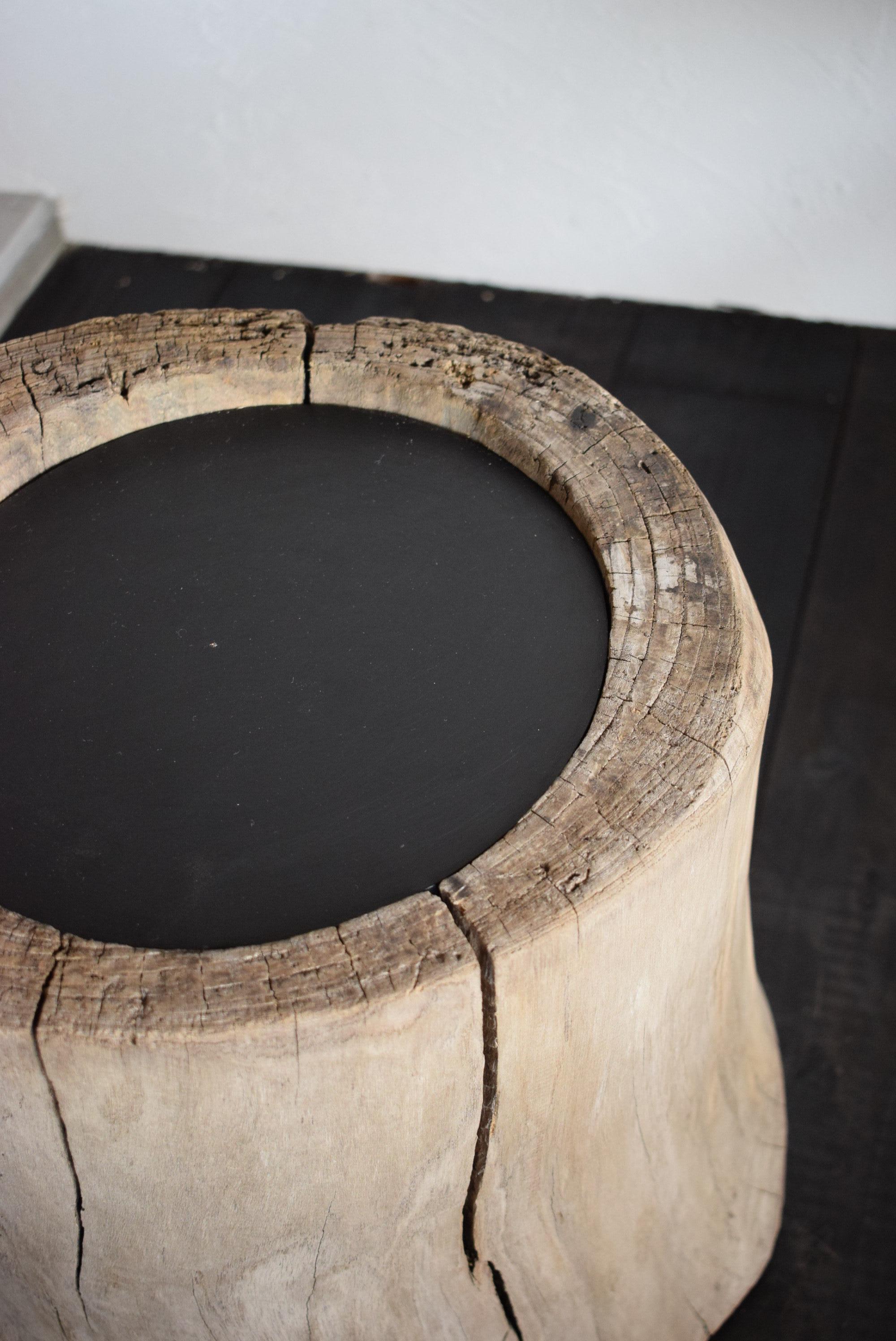 Japanese Antique Primitive Coffee Table /wood stump mingei wabi-sabi 5