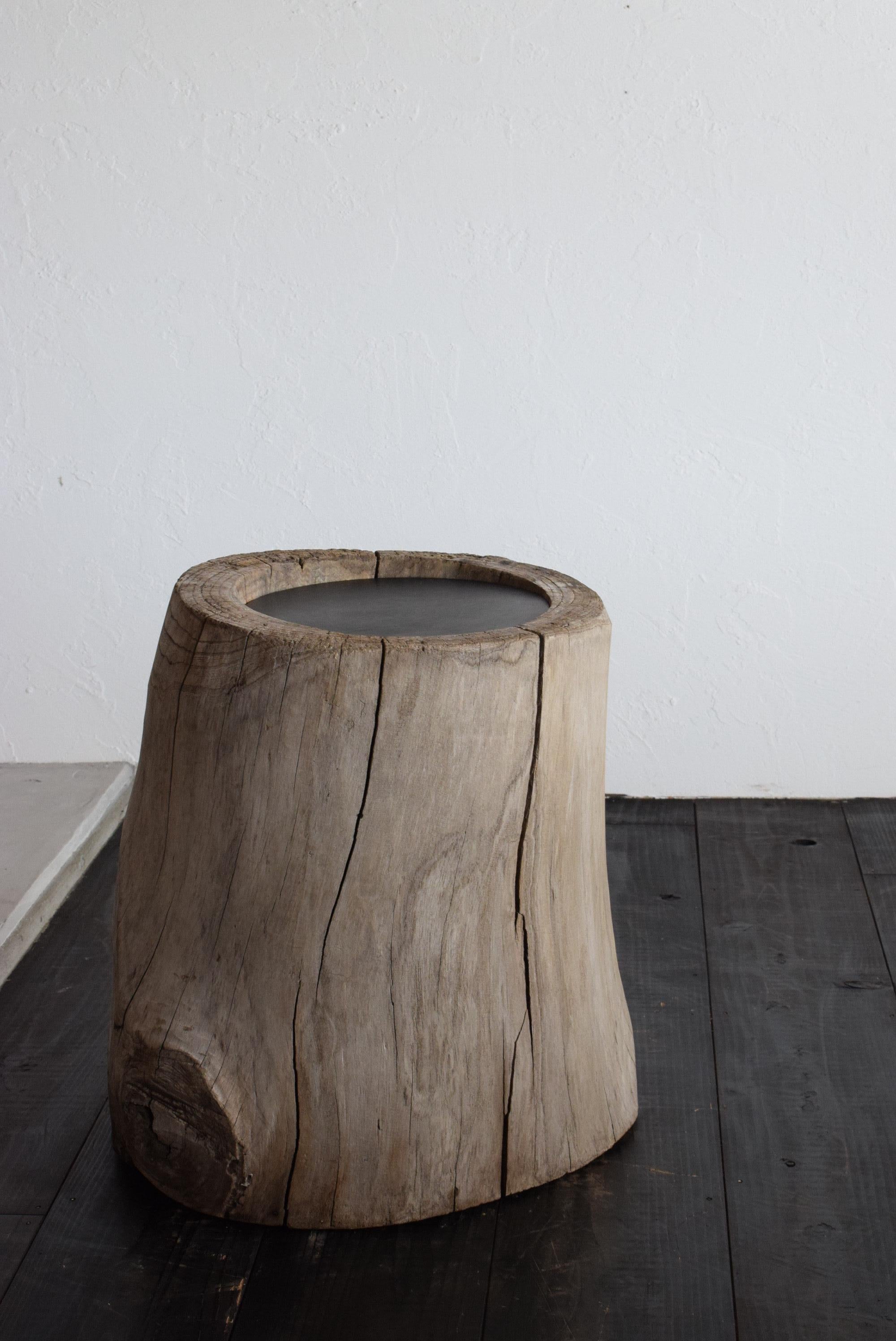 Wood Japanese Antique Primitive Coffee Table /wood stump mingei wabi-sabi