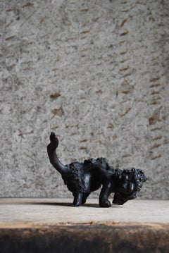 Japanese Antique Primitive Guardian Lion Sculpture 1860s-1920s / Wabisabi