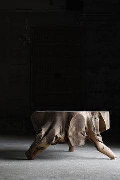 Grande table basse primitive japonaise des années 1940-1970 / Wabisabi