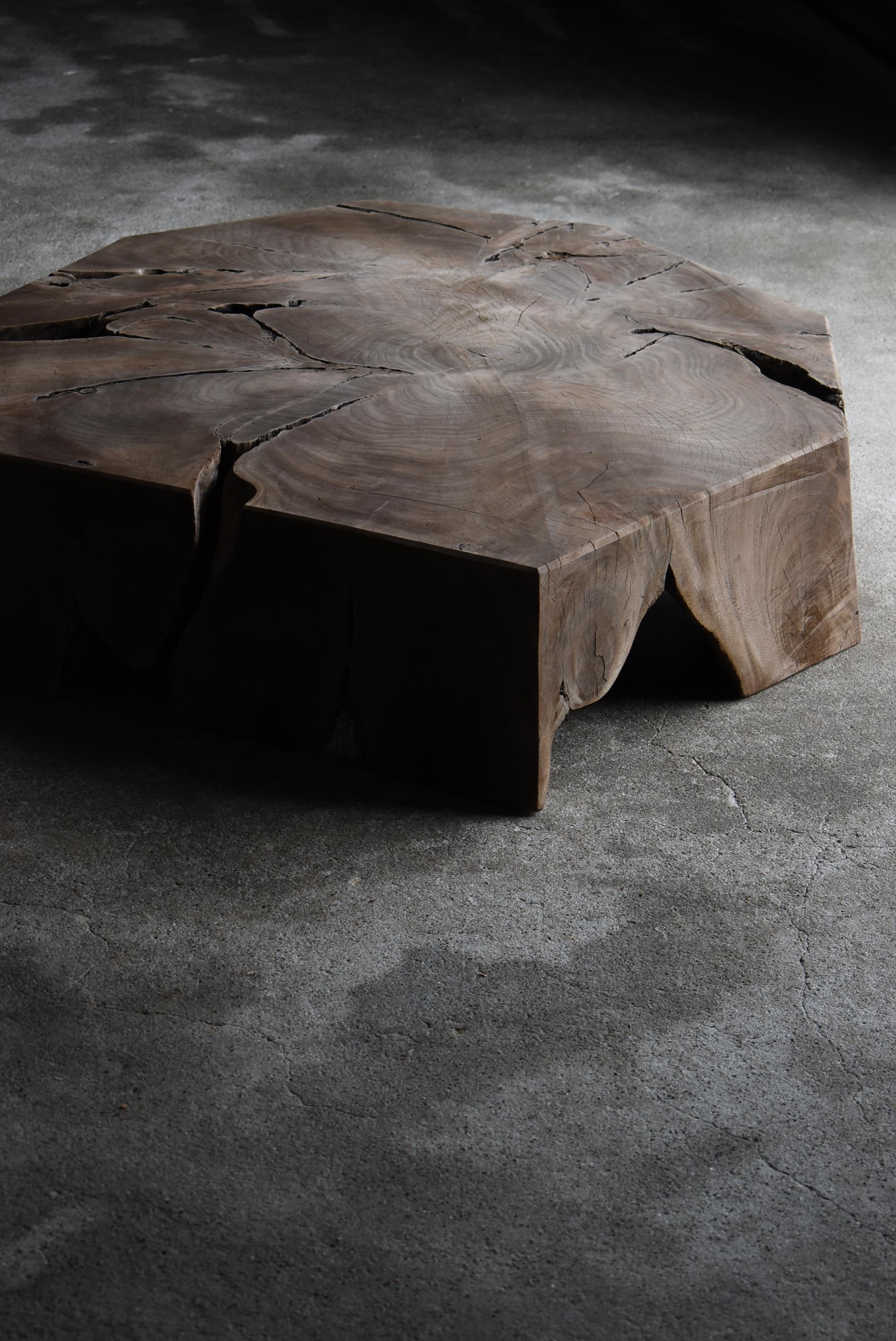 Wood Japanese Antique Primitive Low Table 1860s-1900s / Sofa Table Mingei Wabi Sabi