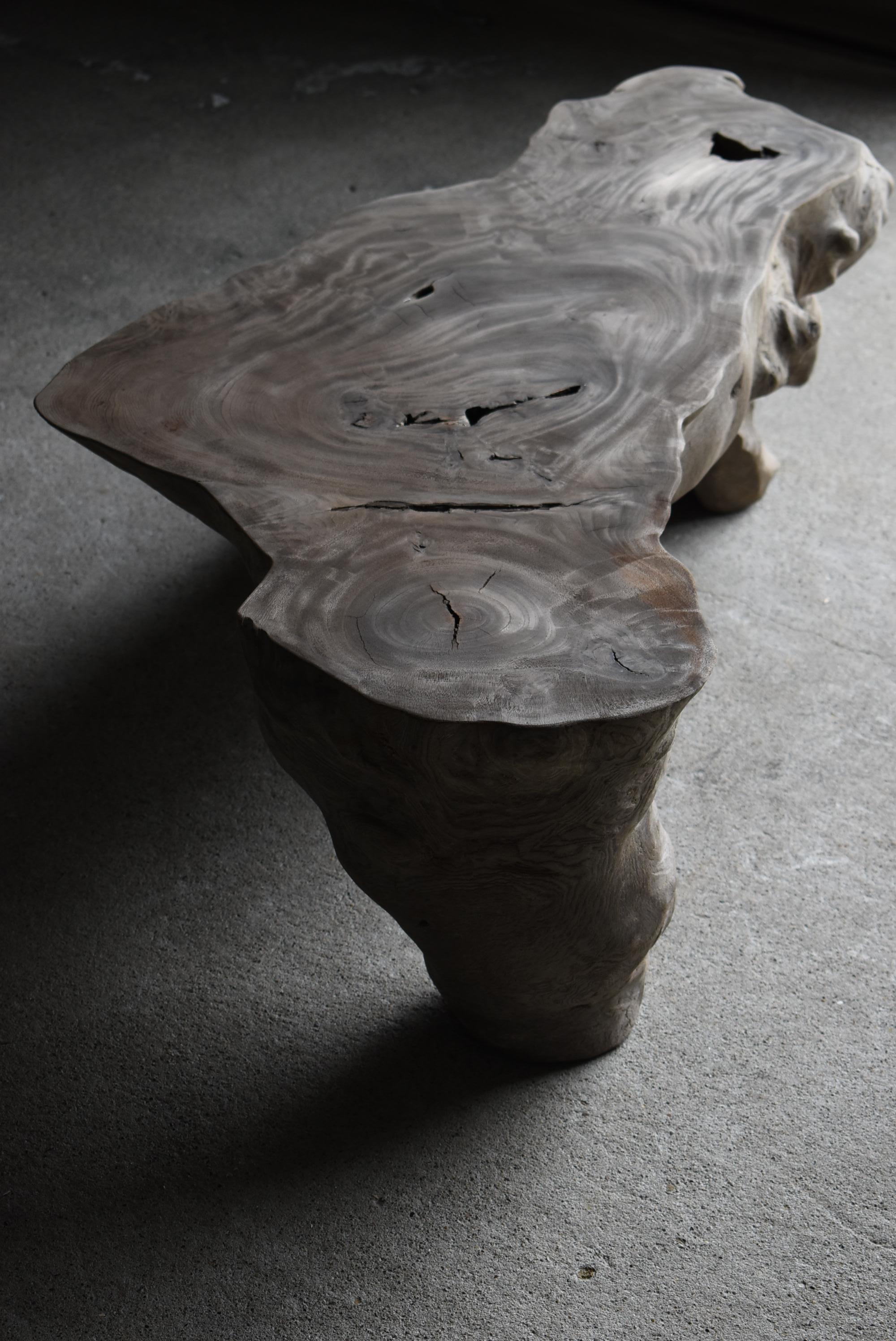Wood Japanese Antique Primitive Low Table 1900s-1940s / Side Table Wabi Sabi