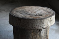 Japanese Antique Primitive Round Table 1860s-1900s/Coffee Table Mingei Wabi-Sabi