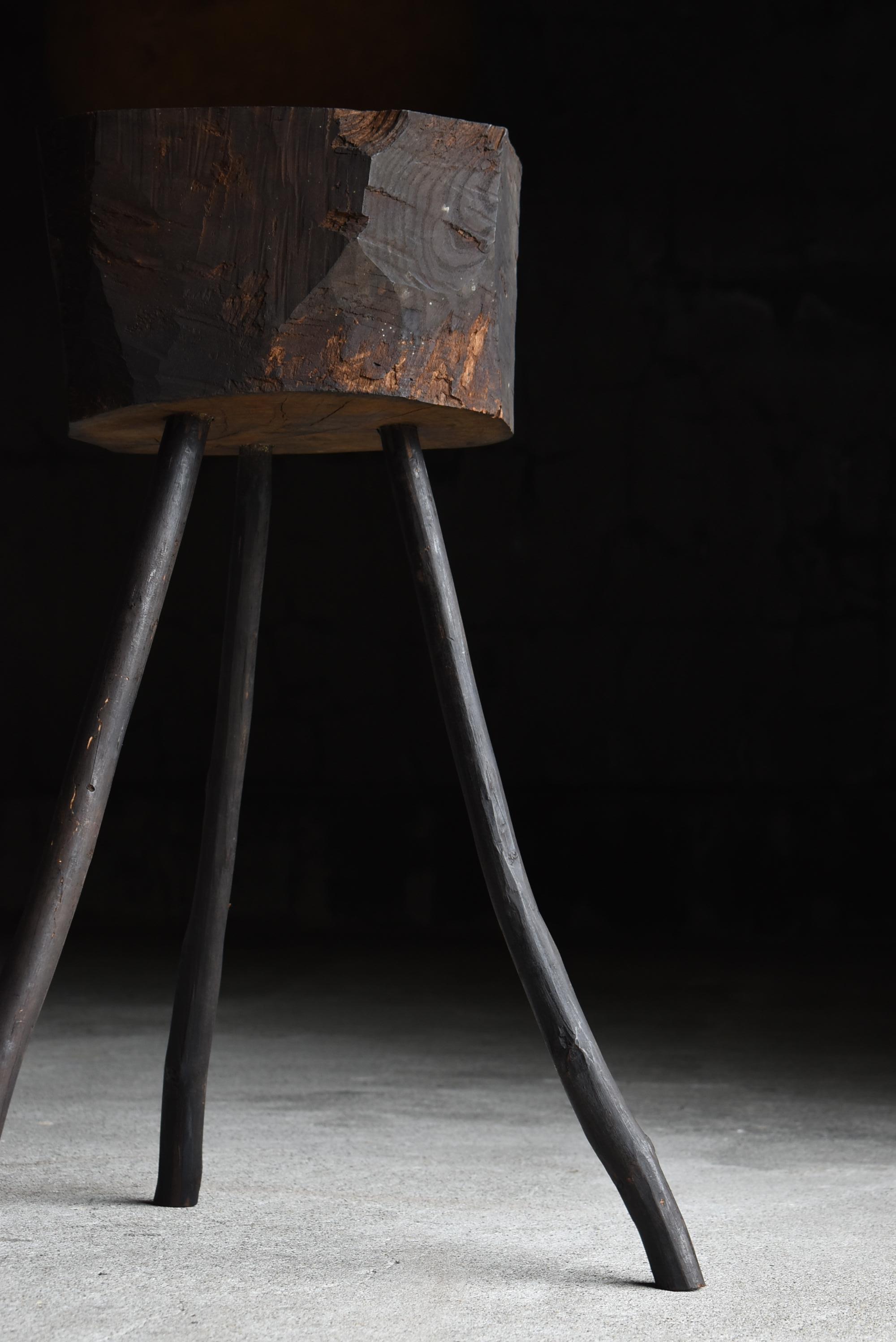 Japanese Antique Primitive Side Table 1860s-1900s / Flower Stand Wabi Sabi For Sale 1