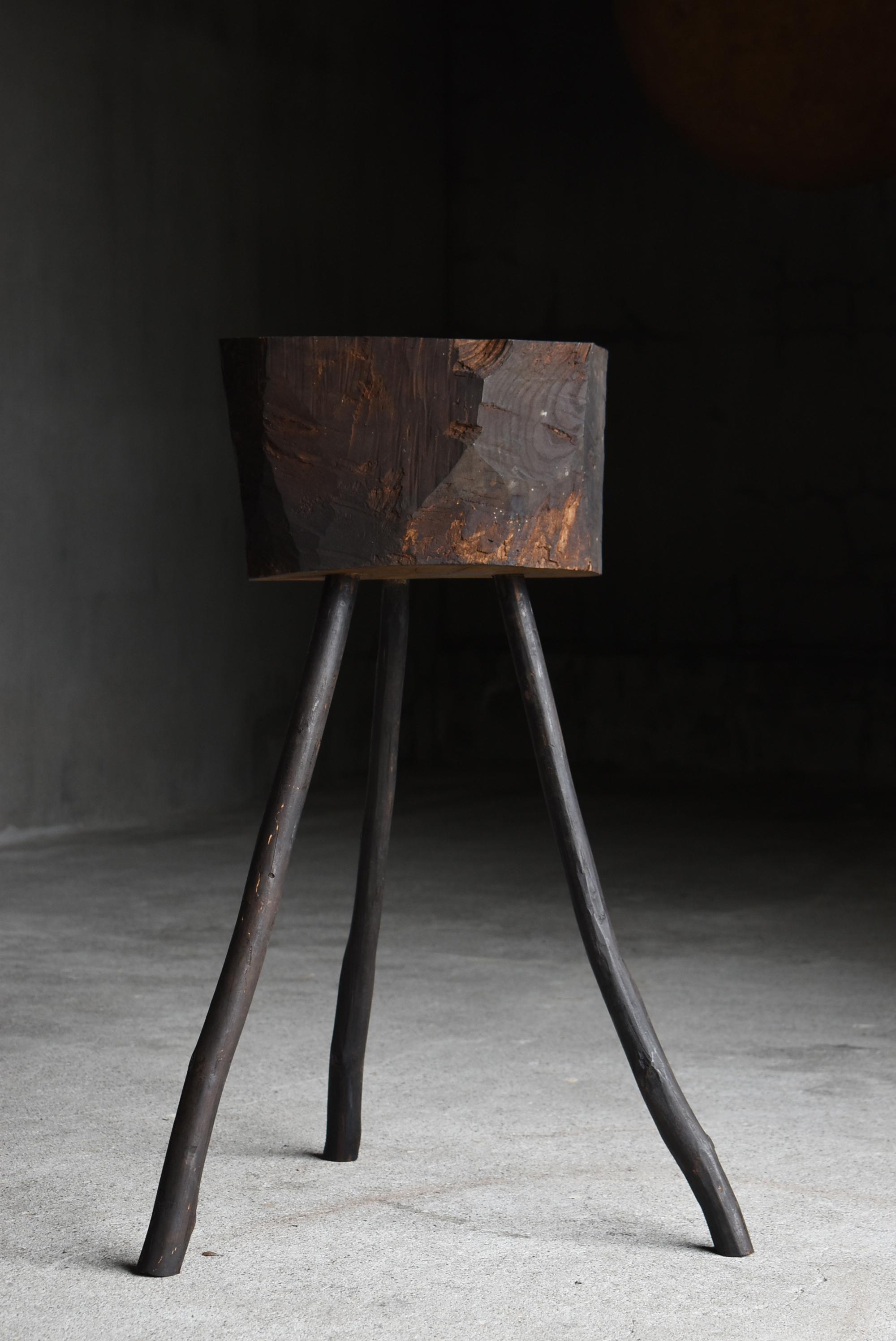 Japanese Antique Primitive Side Table 1860s-1900s / Flower Stand Wabi Sabi For Sale 2