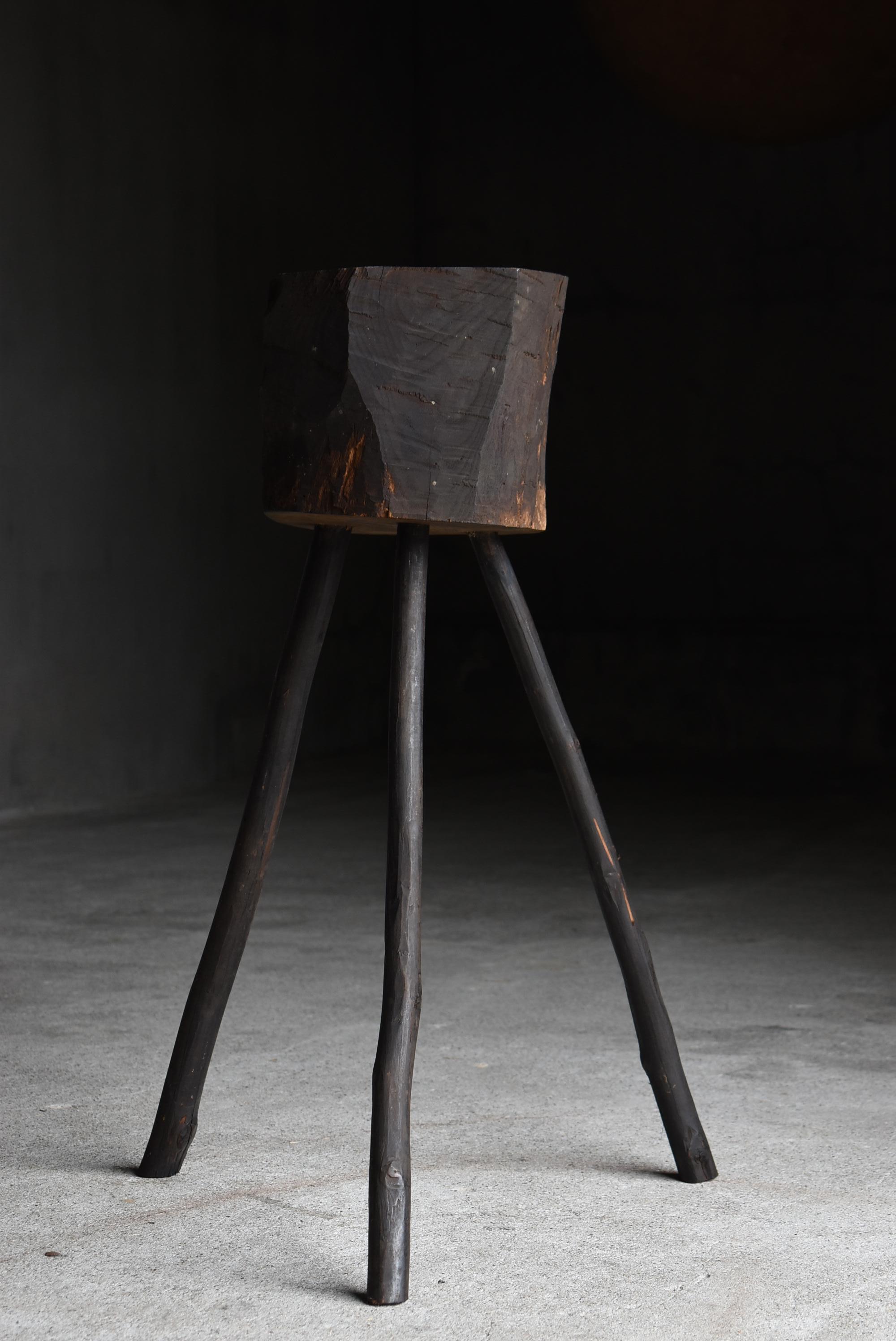 Japanese Antique Primitive Side Table 1860s-1900s / Flower Stand Wabi Sabi For Sale 3