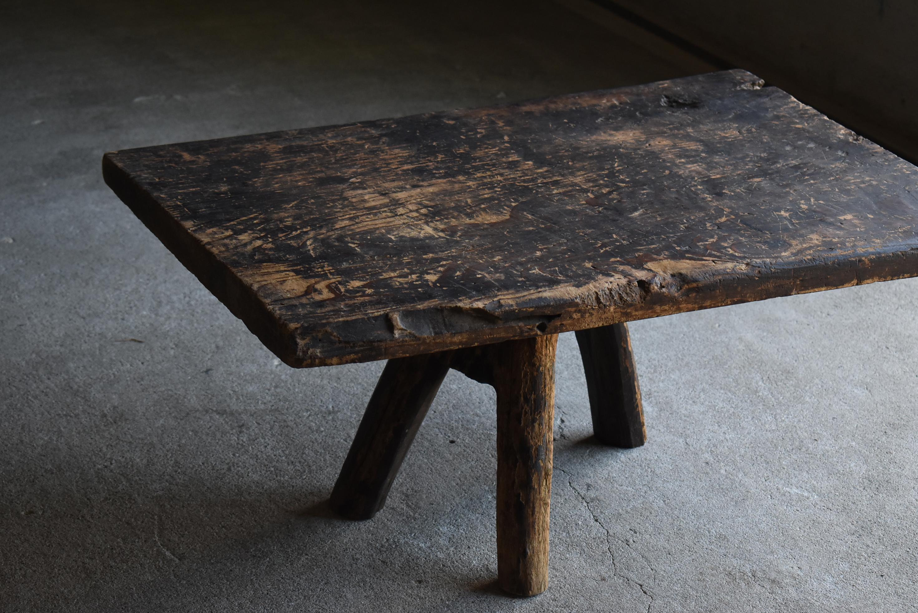 20th Century Japanese Antique Primitive Side Table 1860s-1900s / Sofa Table Wabisabi