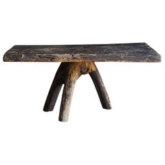 Japanese Antique Primitive Side Table 1860s-1900s / Sofa Table Wabisabi