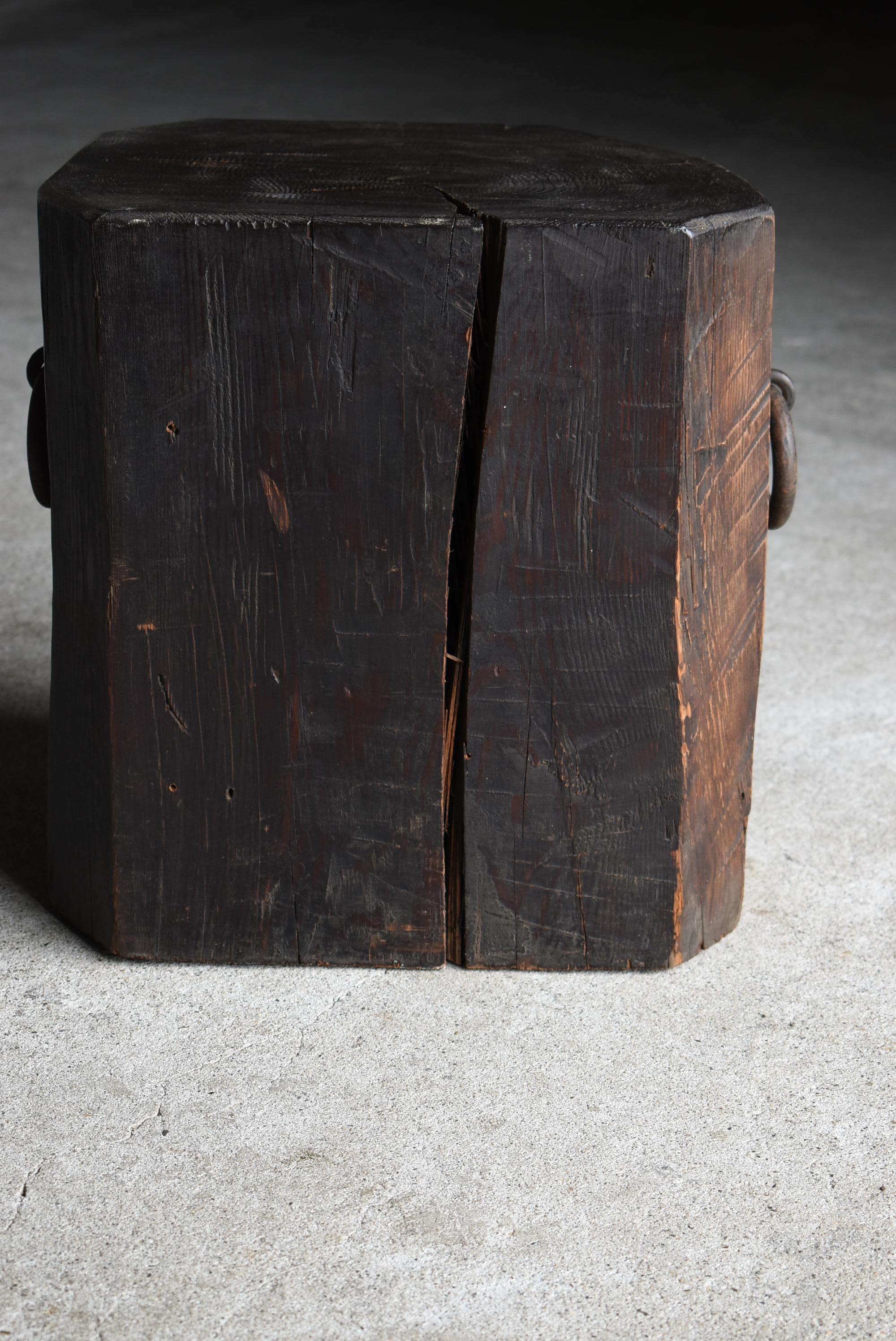 Japanese Antique Primitive Side Table 1900s-1940s / Stool Wabi Sabi 5