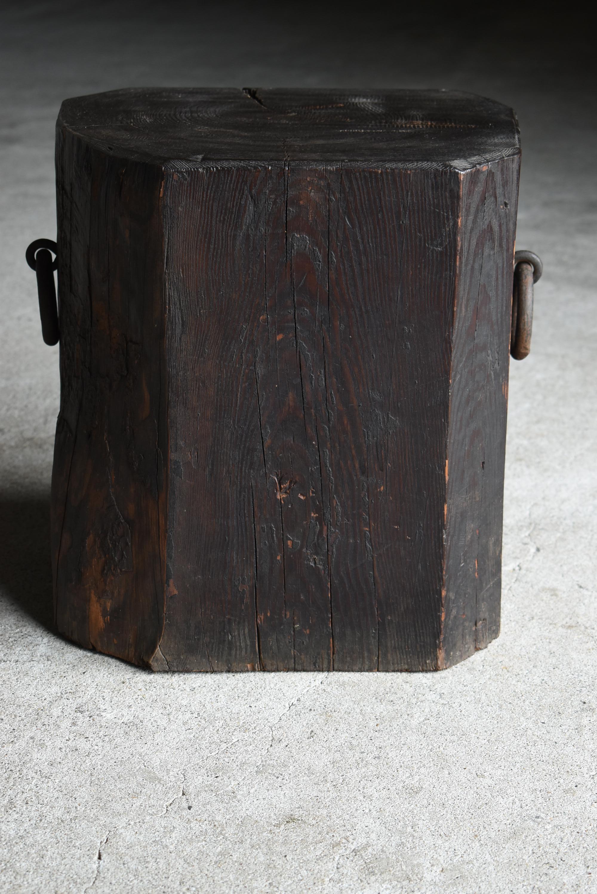Japanese Antique Primitive Side Table 1900s-1940s / Stool Wabi Sabi 1