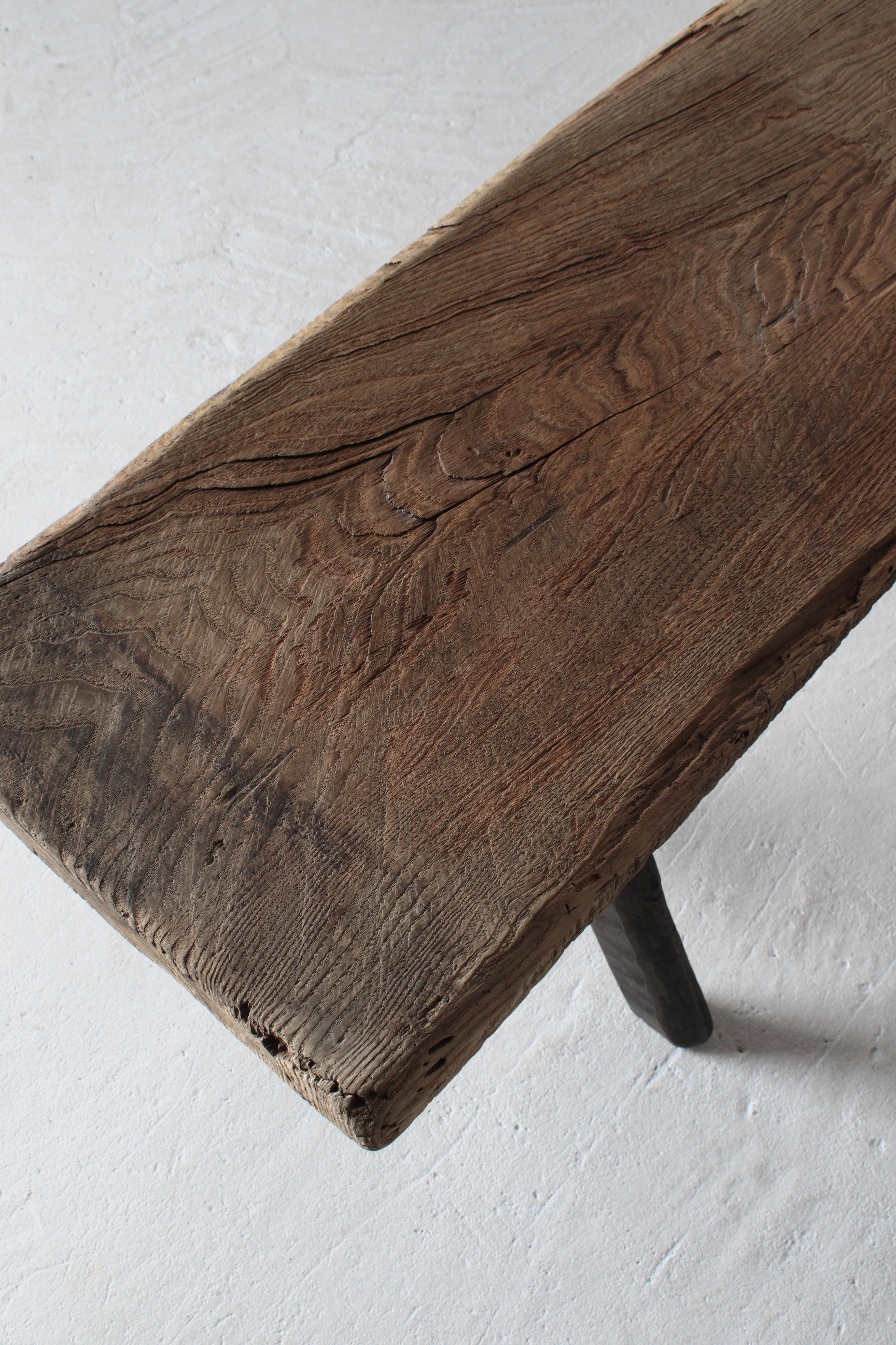 Japanese Antique Primitive Sofa Table / Bench Low Table / Wabi-Sabi Mingei 5