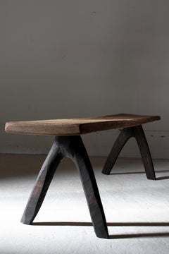 Japanischer antiker primitiver Sofatisch / Bank niedriger Tisch / Wabi-Sabi Mingei