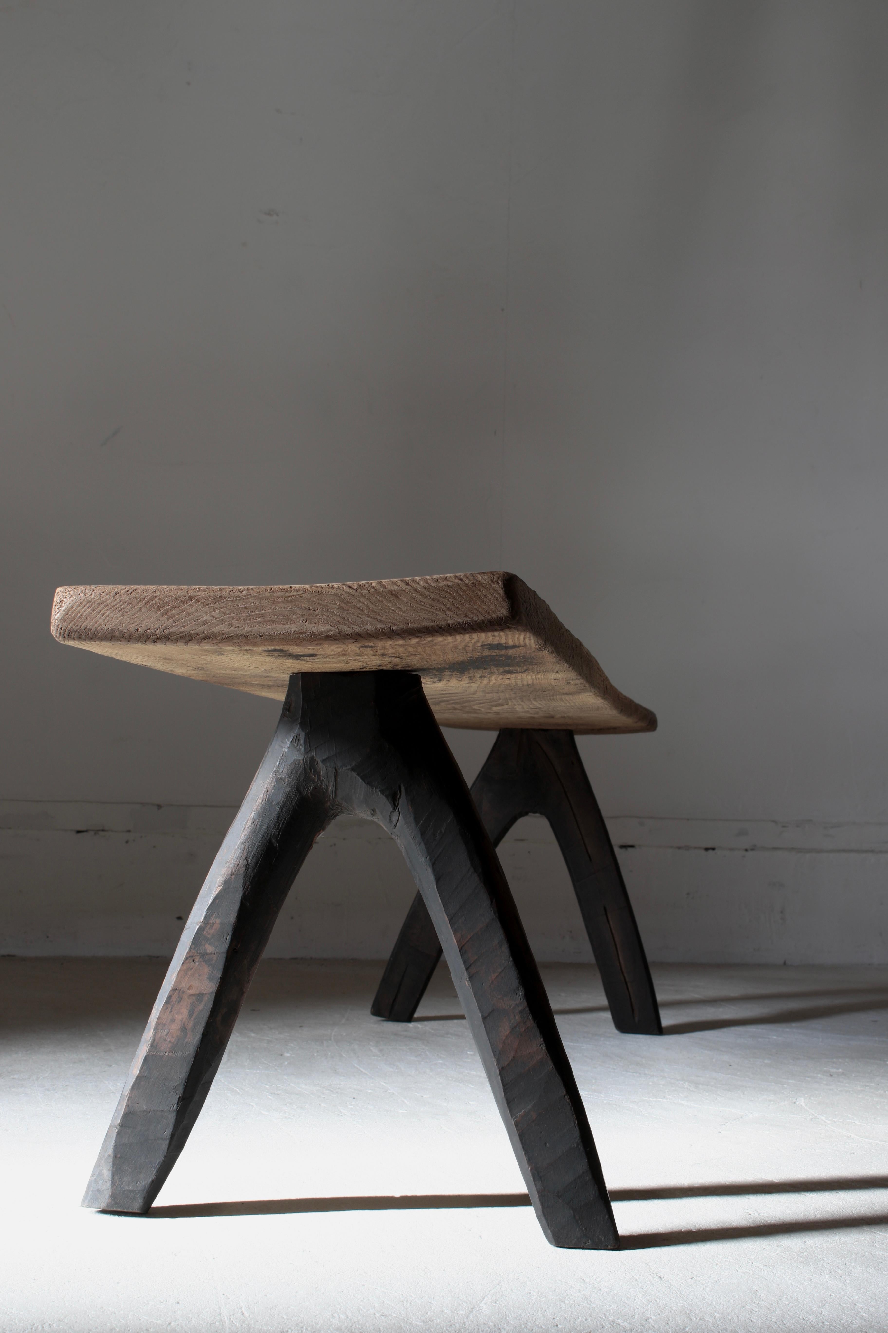 Woodwork Japanese Antique Primitive Sofa Table / Bench Low Table / Wabi-Sabi Mingei