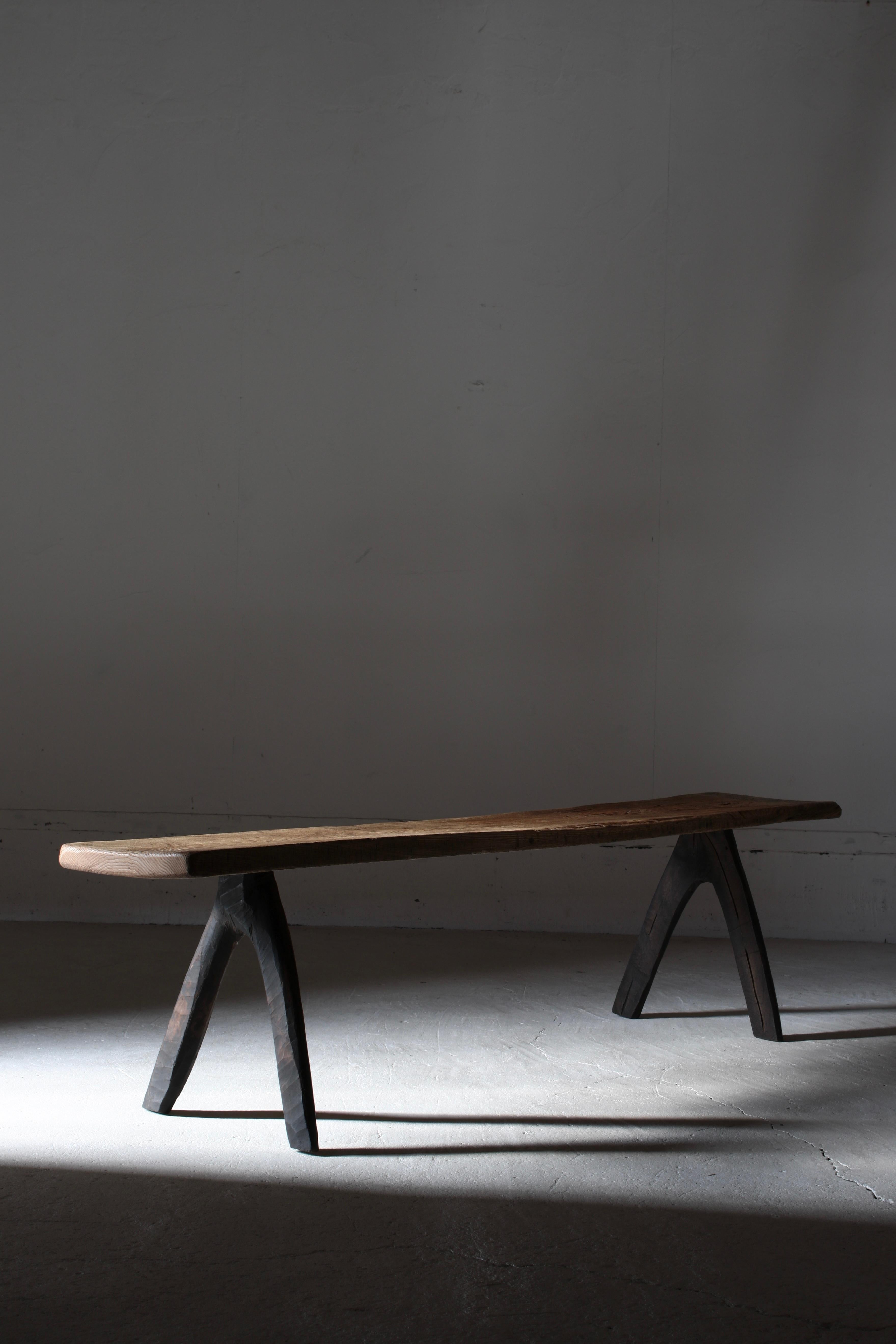 Japanese Antique Primitive Sofa Table / Bench Low Table / Wabi-Sabi Mingei In Good Condition In Iwate-gun Shizukuishi-cho, Iwate Prefecture