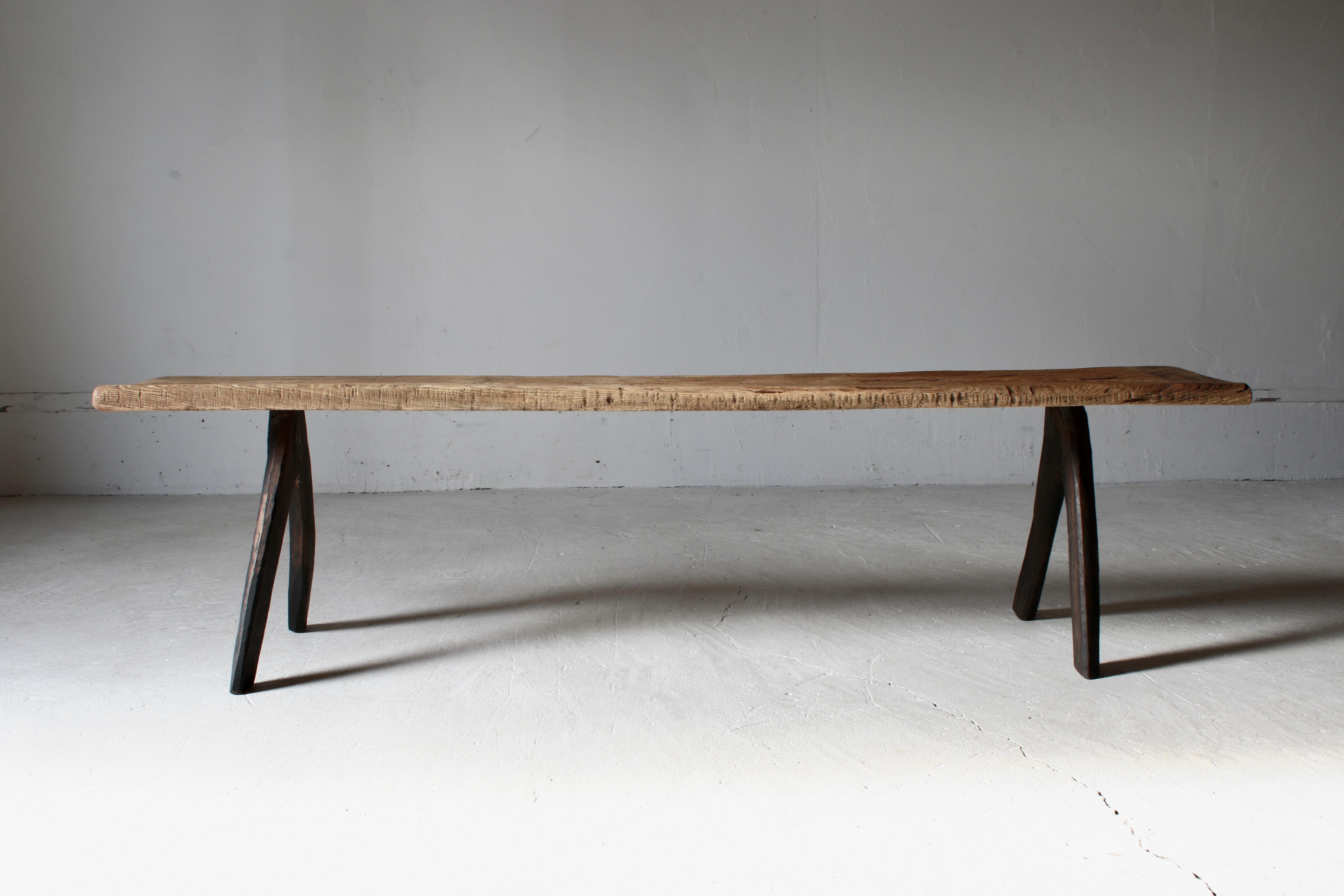 19th Century Japanese Antique Primitive Sofa Table / Bench Low Table / Wabi-Sabi Mingei