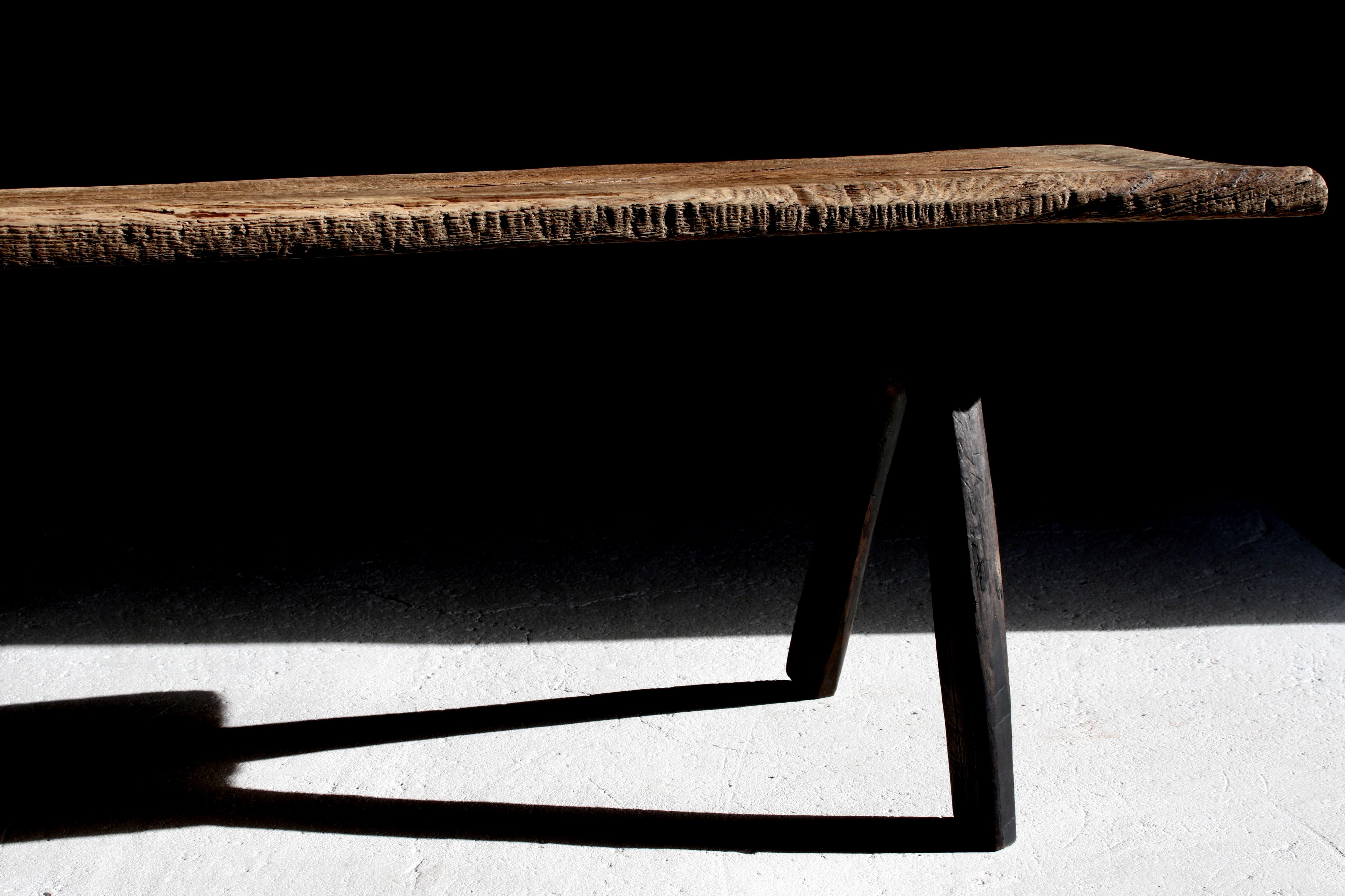 Japanese Antique Primitive Sofa Table / Bench Low Table / Wabi-Sabi Mingei 3