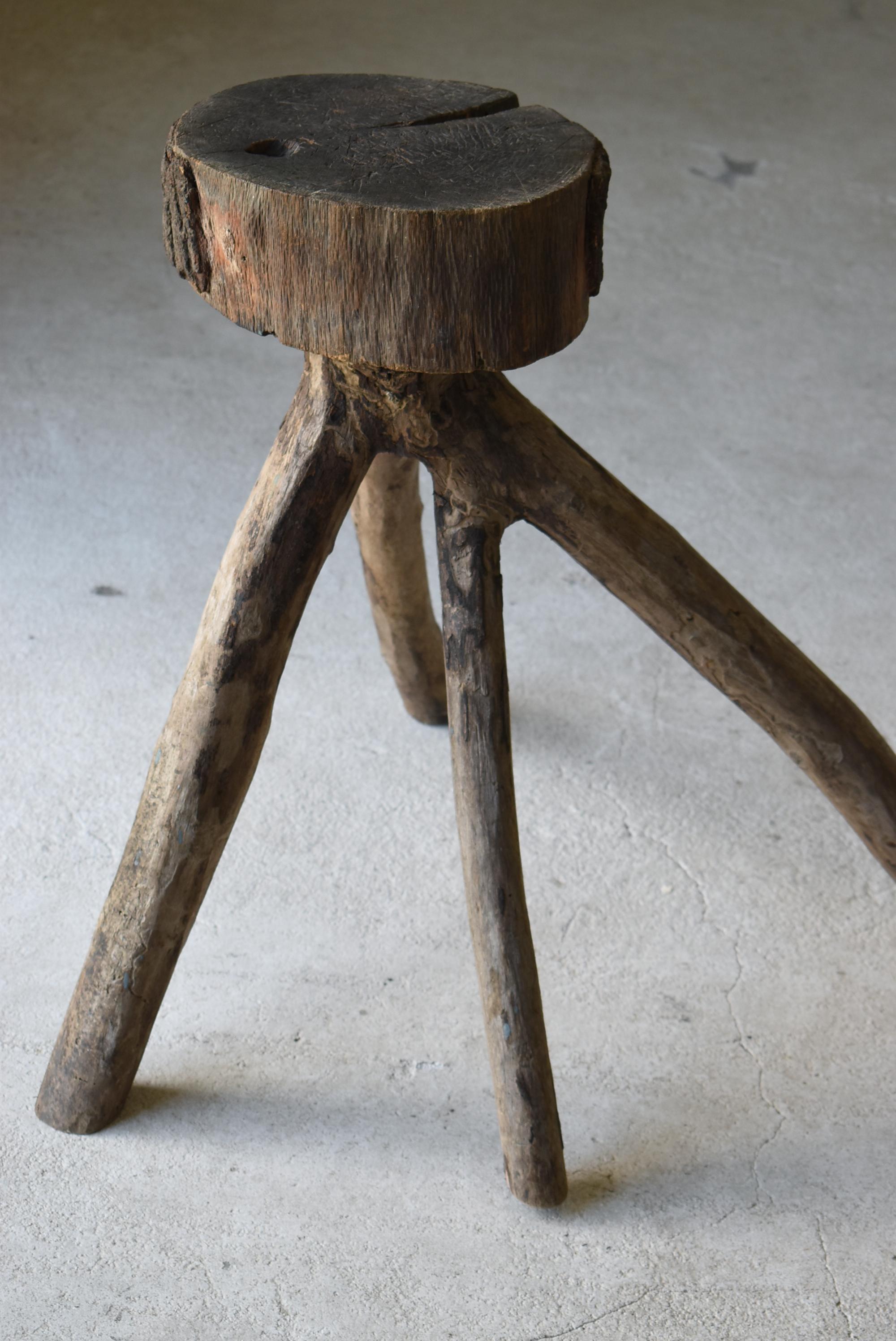 Japanese Antique Primitive Stand 1860s-1900s / Flower Stand Side Table Wabi Sabi For Sale 7