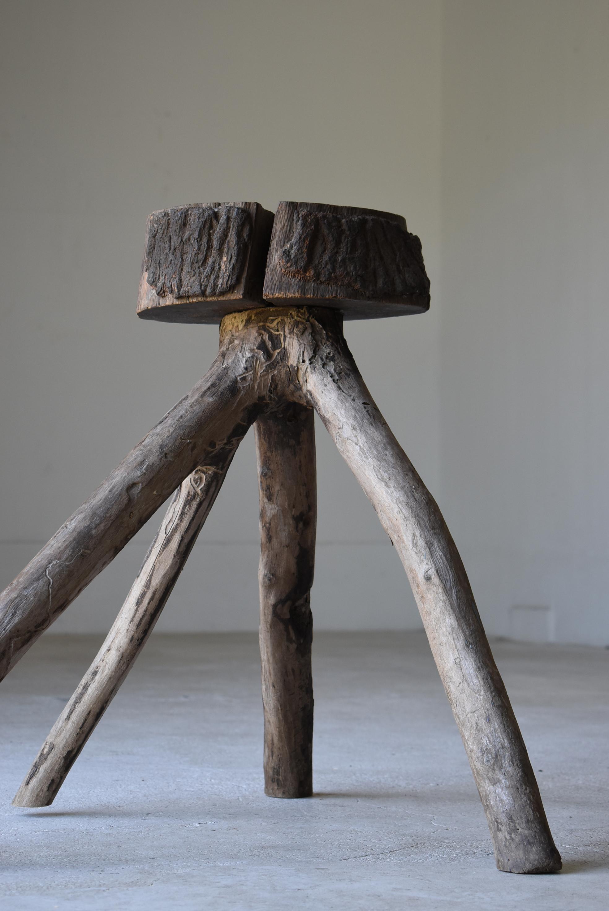 Japanese Antique Primitive Stand 1860s-1900s / Flower Stand Side Table Wabi Sabi 2