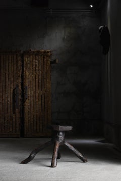 Japanese Antique Primitive Stool 1860s-1900s / Side Chair Mingei Wabi Sabi