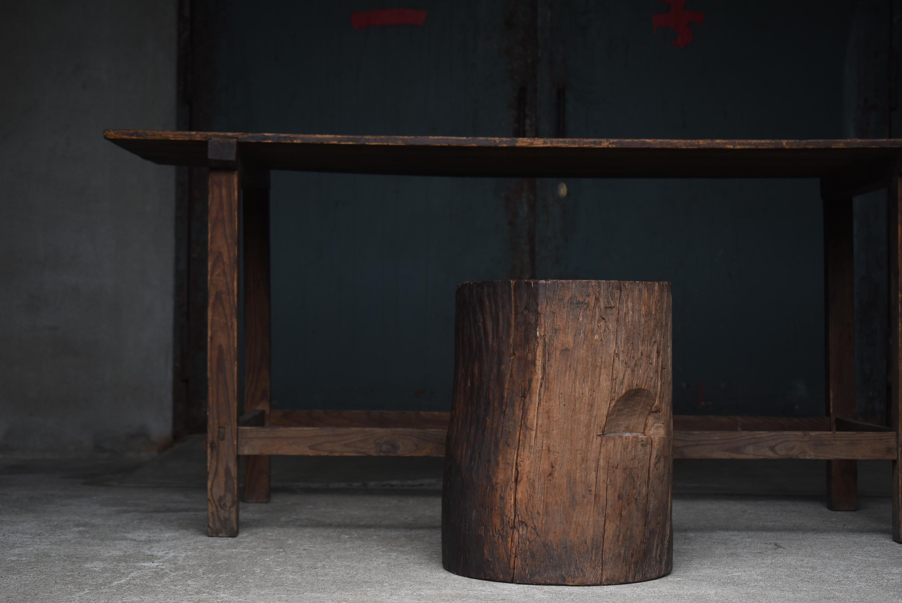 Japanese Antique Primitive Stool 1860s-1900s / Side Chair Wabisabi In Good Condition In Sammu-shi, Chiba