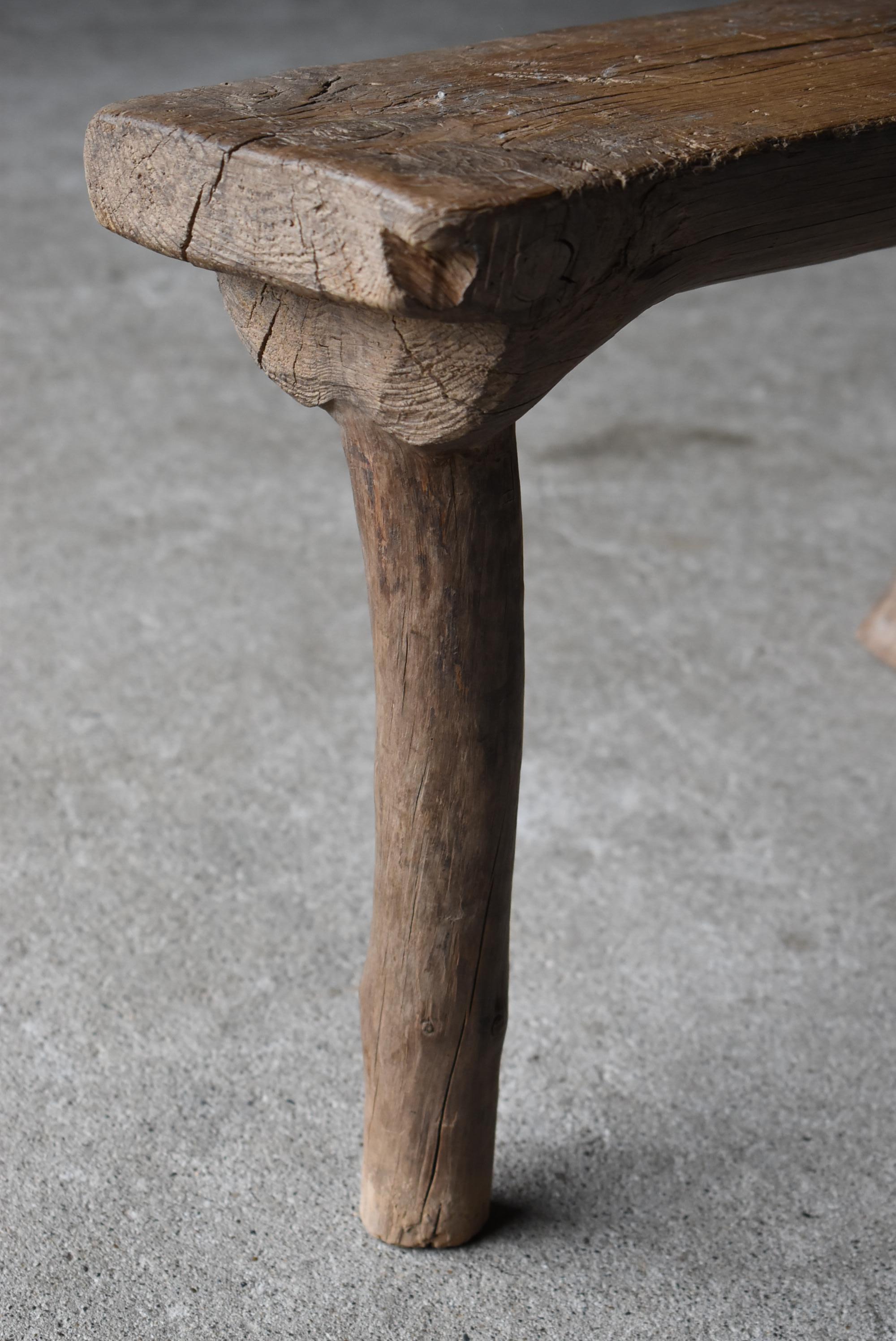 Japanese Antique Primitive Stool 1860s-1900s / Wabi Sabi Wooden Chair Mingei 5