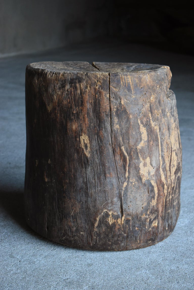 Japanese Antique Primitive Stool 1860s-1900s / Wood Chair Wabi Sabi Mingei 4