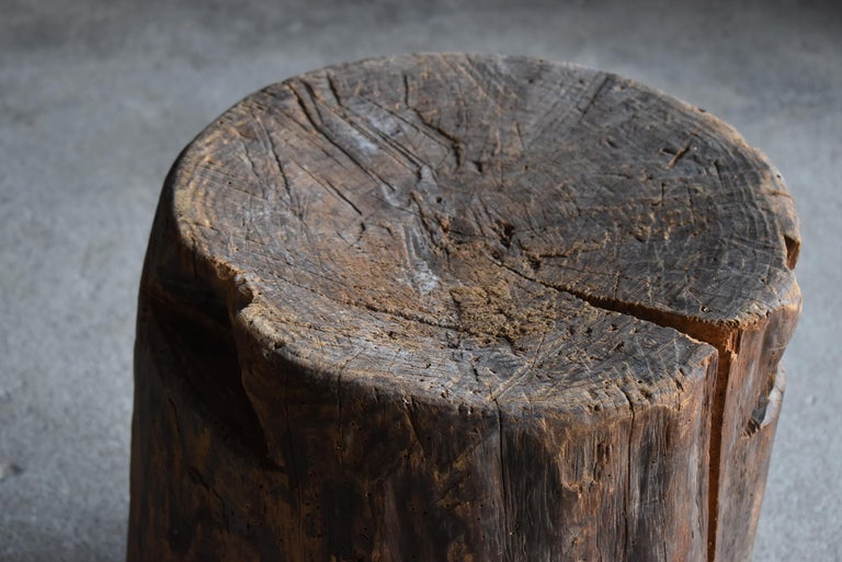 20th Century Japanese Antique Primitive Stool 1860s-1900s / Wood Chair Wabi Sabi Mingei