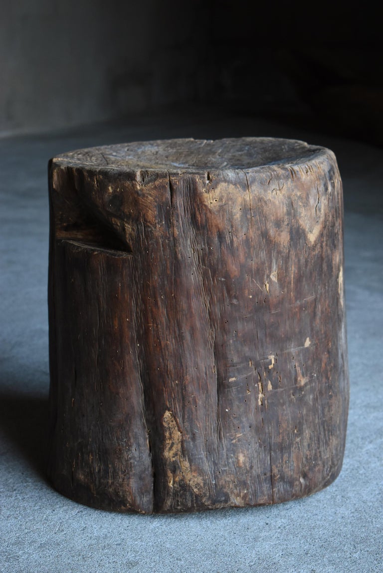 Japanese Antique Primitive Stool 1860s-1900s / Wood Chair Wabi Sabi Mingei 3